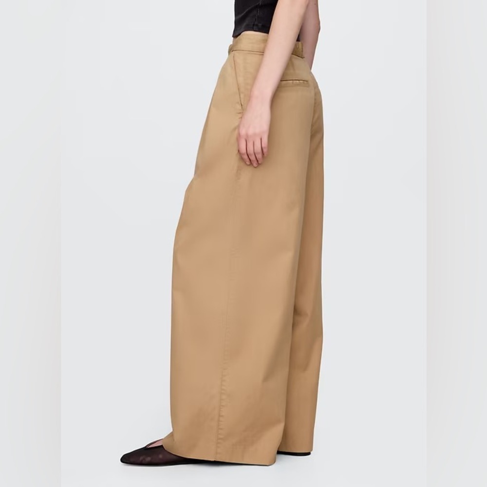 NWT! GAP Tan High Rise Twill Pleated Wide-Leg Khakis - Multiple🩷 #745876 - Picture 2 of 7